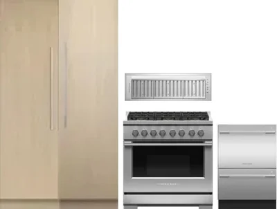 5 Piece Package Includes Refrigerator, Freezer, Range, Hood And Dishwasher